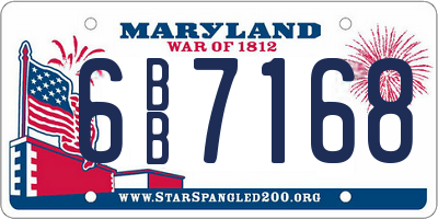 MD license plate 6BB7168