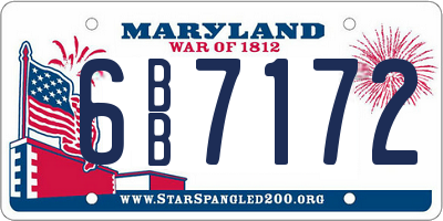 MD license plate 6BB7172