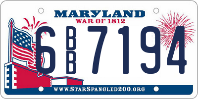 MD license plate 6BB7194