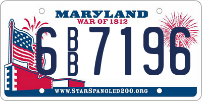 MD license plate 6BB7196