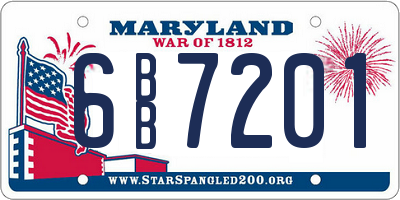 MD license plate 6BB7201