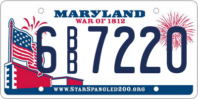 MD license plate 6BB7220