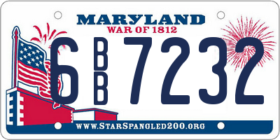 MD license plate 6BB7232