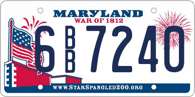 MD license plate 6BB7240