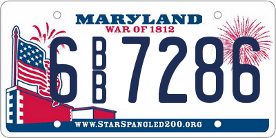 MD license plate 6BB7286