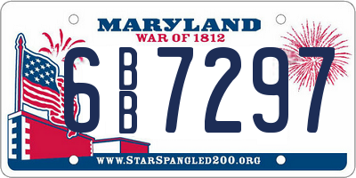 MD license plate 6BB7297