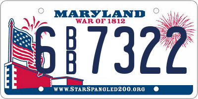MD license plate 6BB7322