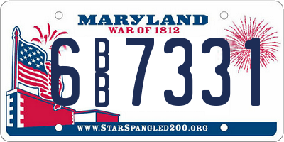 MD license plate 6BB7331