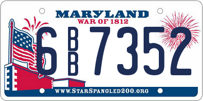 MD license plate 6BB7352
