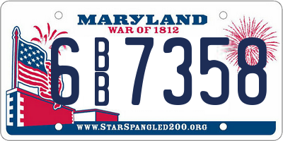 MD license plate 6BB7358