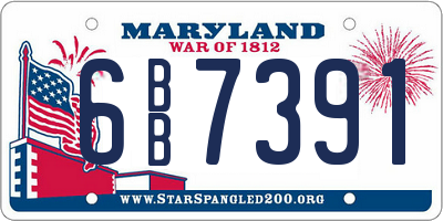 MD license plate 6BB7391