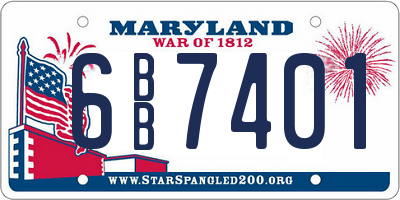 MD license plate 6BB7401
