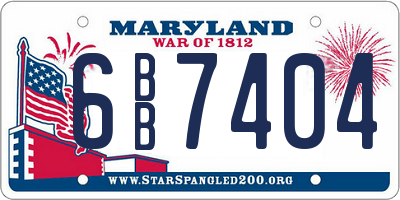 MD license plate 6BB7404