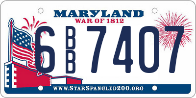 MD license plate 6BB7407