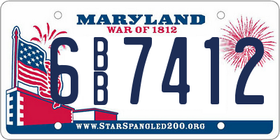 MD license plate 6BB7412
