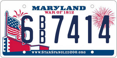 MD license plate 6BB7414