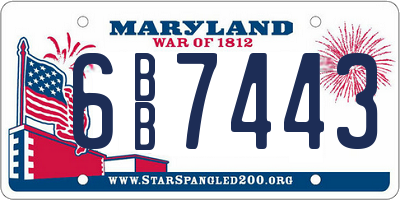 MD license plate 6BB7443