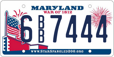 MD license plate 6BB7444