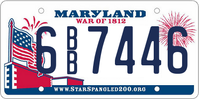 MD license plate 6BB7446