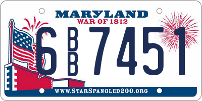 MD license plate 6BB7451