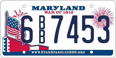 MD license plate 6BB7453