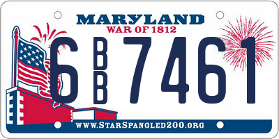 MD license plate 6BB7461