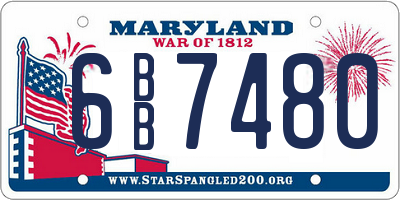 MD license plate 6BB7480