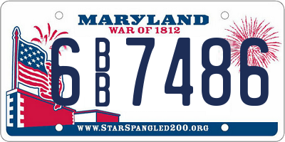 MD license plate 6BB7486