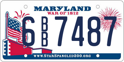 MD license plate 6BB7487