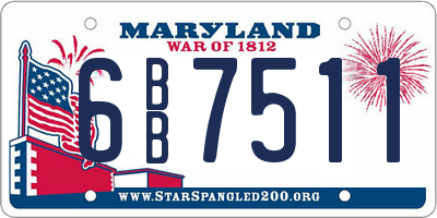 MD license plate 6BB7511