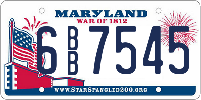 MD license plate 6BB7545