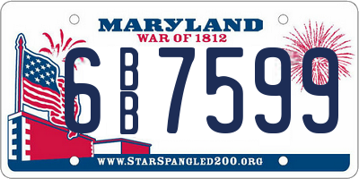 MD license plate 6BB7599