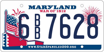 MD license plate 6BB7628
