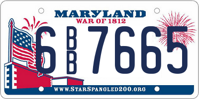 MD license plate 6BB7665