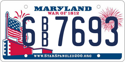 MD license plate 6BB7693