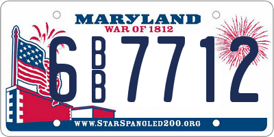 MD license plate 6BB7712