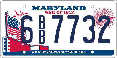 MD license plate 6BB7732