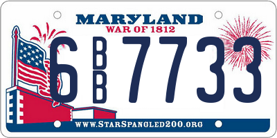 MD license plate 6BB7733