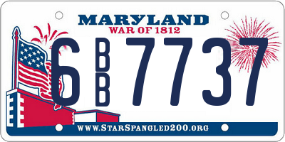 MD license plate 6BB7737