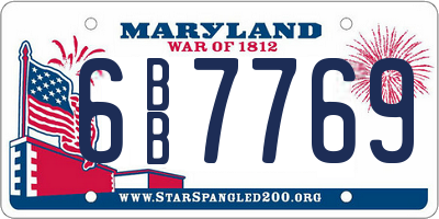 MD license plate 6BB7769