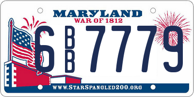 MD license plate 6BB7779