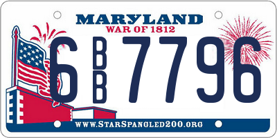 MD license plate 6BB7796