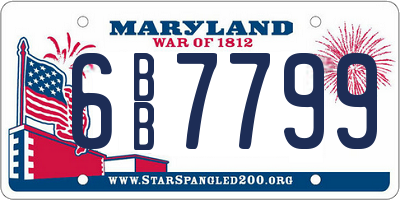 MD license plate 6BB7799