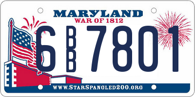 MD license plate 6BB7801