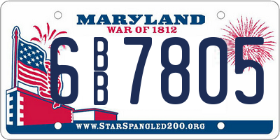 MD license plate 6BB7805