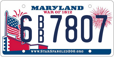 MD license plate 6BB7807