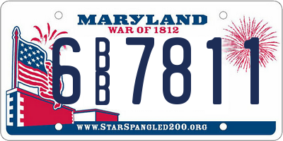 MD license plate 6BB7811