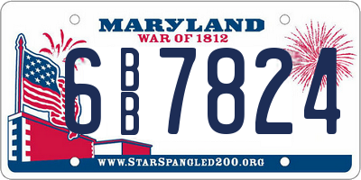 MD license plate 6BB7824
