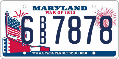 MD license plate 6BB7878