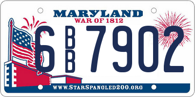 MD license plate 6BB7902